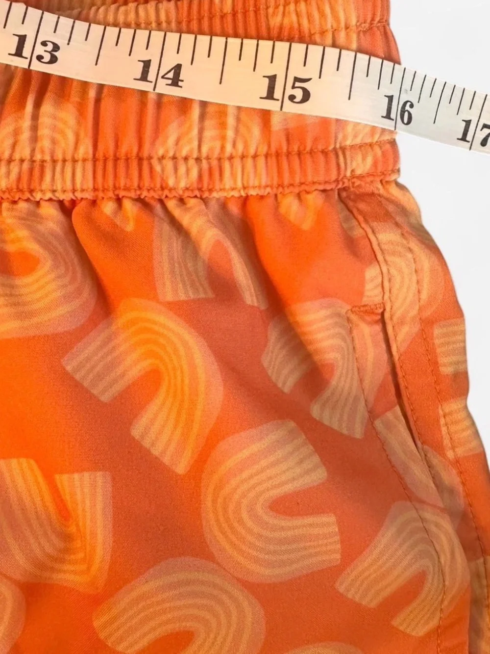 ALLFENIX Men’s Swim Trunks Shorts Peach Rainbow Print Size Large Beachwear
